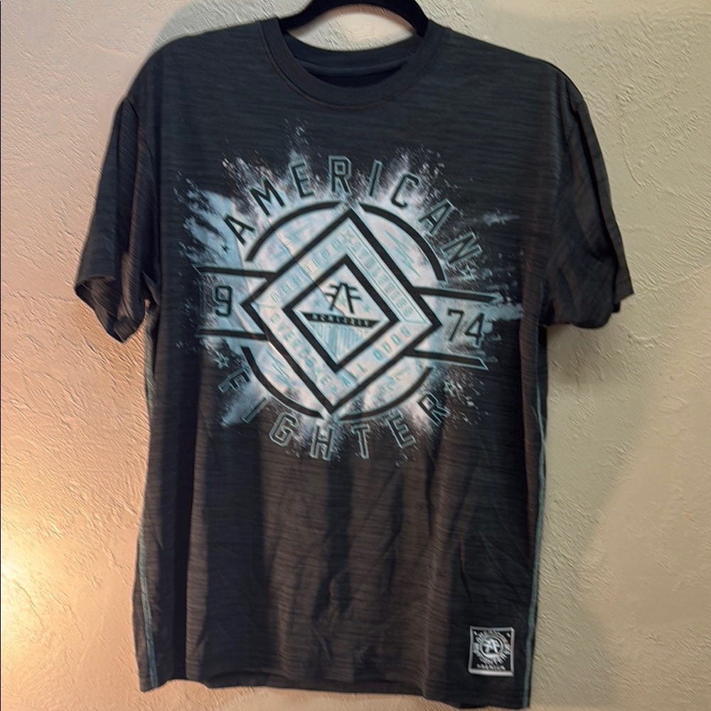 American Fighter Black Short Sleeve Tee with Bold Graphic Design